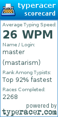 Scorecard for user mastarism