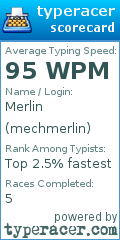 Scorecard for user mechmerlin