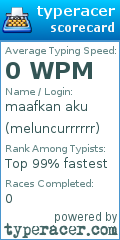 Scorecard for user meluncurrrrrr