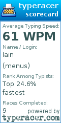 Scorecard for user menus