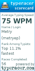 Scorecard for user metryep