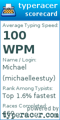 Scorecard for user michaelleestuy
