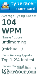 Scorecard for user michaellll