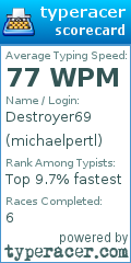 Scorecard for user michaelpertl