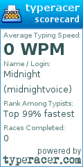 Scorecard for user midnightvoice