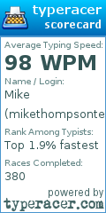 Scorecard for user mikethompsontech