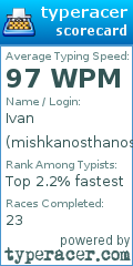 Scorecard for user mishkanosthanos