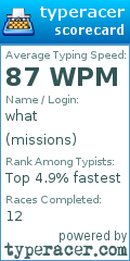 Scorecard for user missions