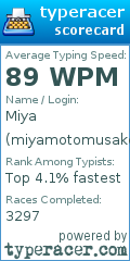 Scorecard for user miyamotomusakey