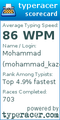 Scorecard for user mohammad_kazemzadeh