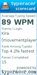 Scorecard for user movementplayer