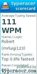 Scorecard for user mrluigi123
