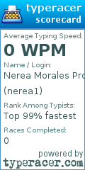 Scorecard for user nerea1