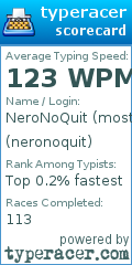 Scorecard for user neronoquit