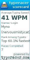 Scorecard for user nervousmistycat