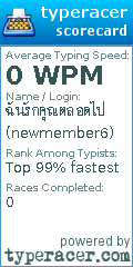 Scorecard for user newmember6