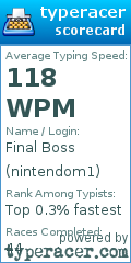 Scorecard for user nintendom1