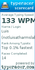 Scorecard for user notluisatharmslab