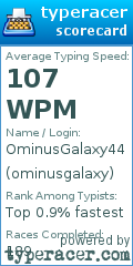 Scorecard for user ominusgalaxy
