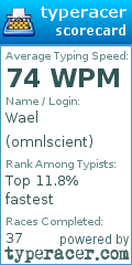 Scorecard for user omnlscient