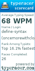 Scorecard for user oncemorewithclopping