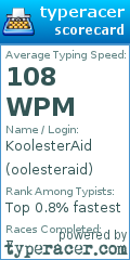 Scorecard for user oolesteraid