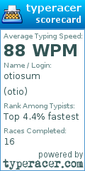 Scorecard for user otio