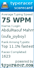 Scorecard for user oufa_joyboy