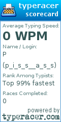 Scorecard for user p_i_s_s__a_s_s