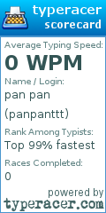 Scorecard for user panpanttt