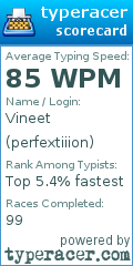 Scorecard for user perfextiiion
