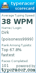 Scorecard for user poisoness9999