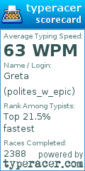 Scorecard for user polites_w_epic