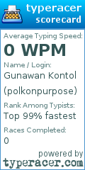 Scorecard for user polkonpurpose