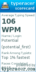 Scorecard for user potential_first