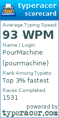 Scorecard for user pourmachine