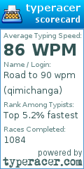 Scorecard for user qimichanga