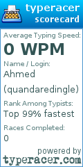 Scorecard for user quandaredingle