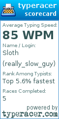 Scorecard for user really_slow_guy