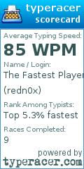 Scorecard for user redn0x