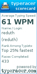 Scorecard for user reduth