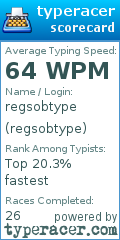 Scorecard for user regsobtype