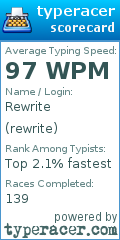 Scorecard for user rewrite