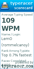 Scorecard for user rommelcanoy
