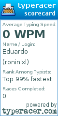 Scorecard for user roninlxl