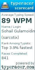 Scorecard for user sarcotix