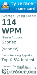Scorecard for user sconez