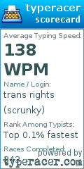 Scorecard for user scrunky