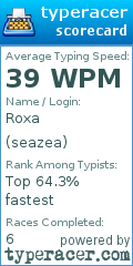 Scorecard for user seazea