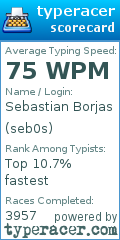Scorecard for user seb0s
